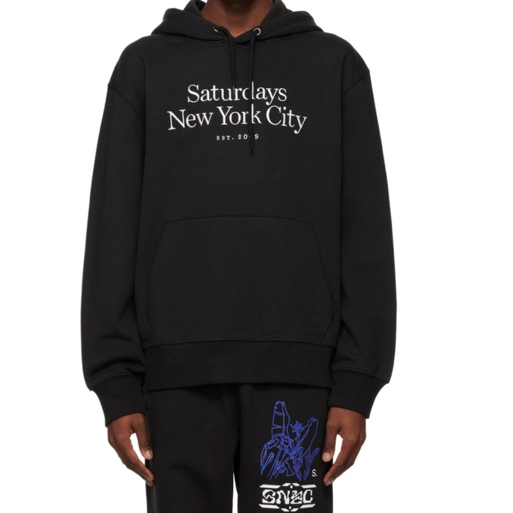 SATURDAYS NYC Black Ditch Miller Hoodie Size Medium